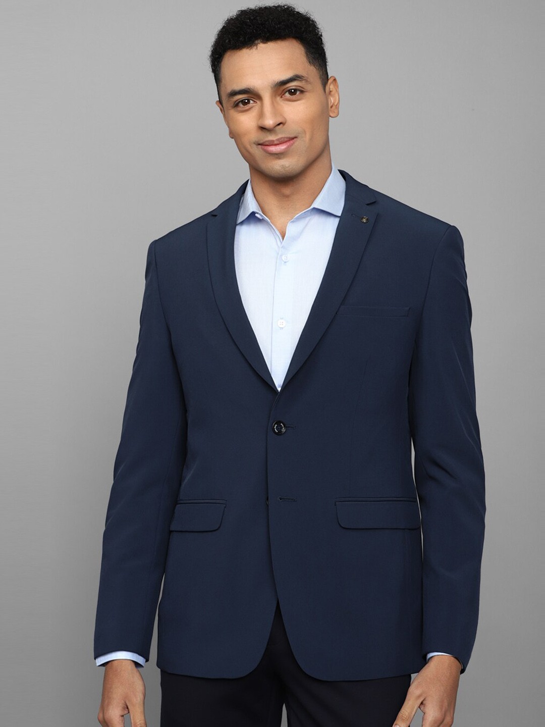

Allen Solly Slim-Fit Single Breasted Formal Blazer, Navy blue