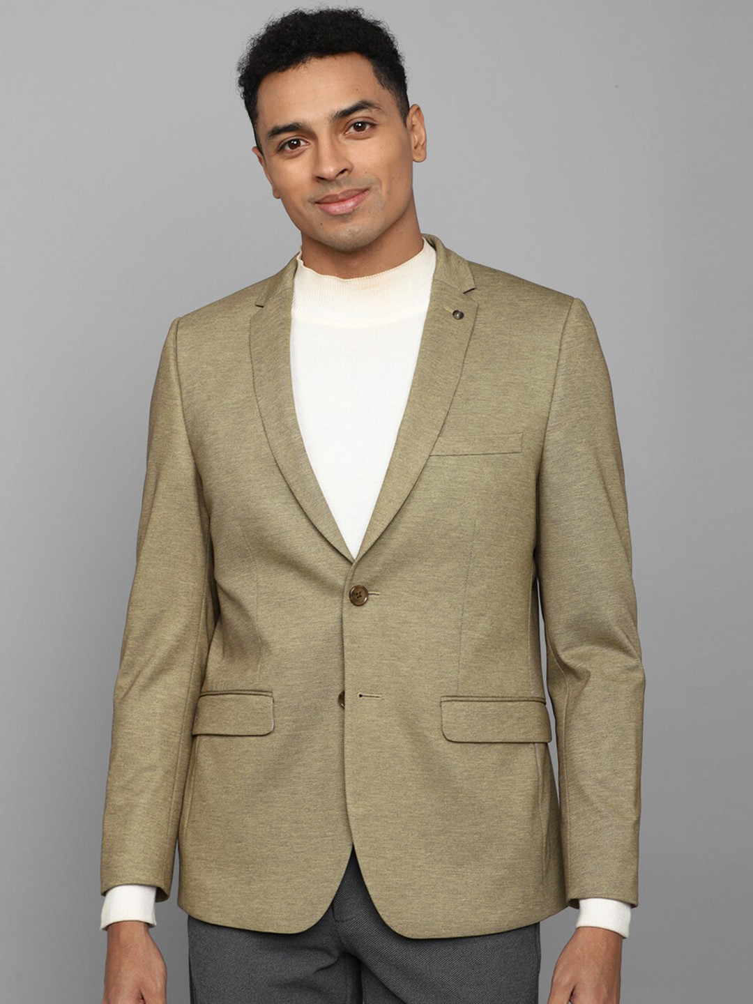 

Allen Solly Slim-Fit Single Breasted Blazer, Olive
