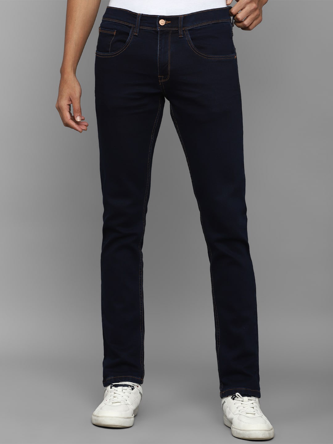 

Allen Solly Men Slim Fit Mid-Rise Clean Look Jeans, Navy blue