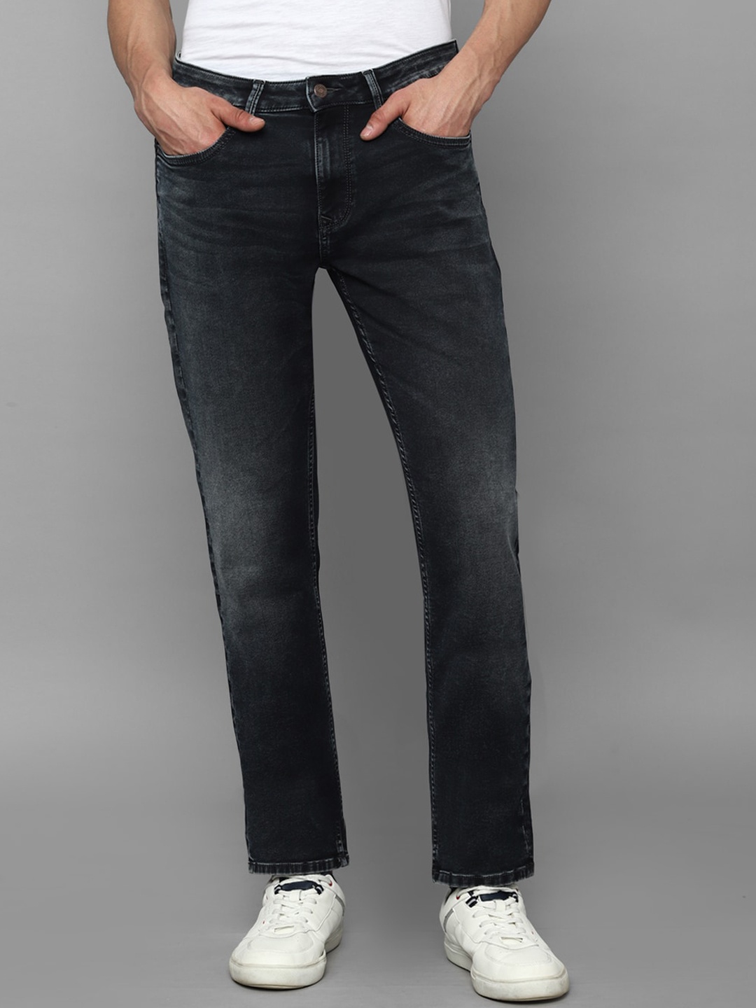 

Louis Philippe Jeans Men Slim Fit Heavy Fade Jeans, Black