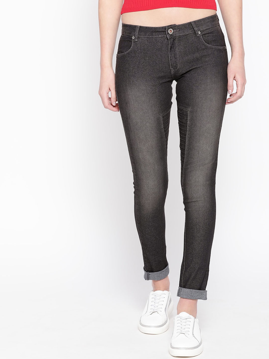 

urSense Women Slim Fit Heavy Fade Jeans, Grey