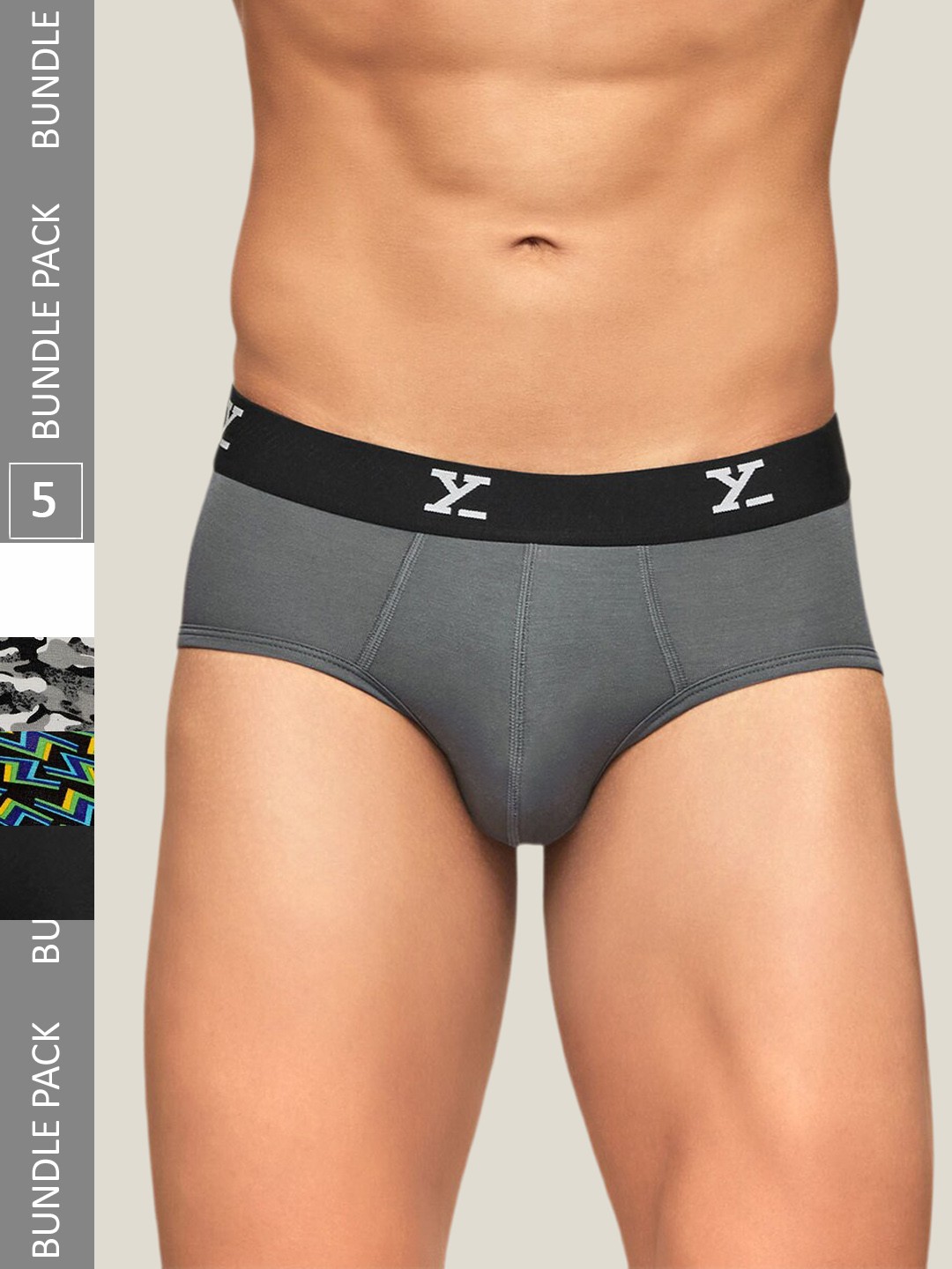 

XYXX Men Pack Of 5 Cotton Basic Briefs, White