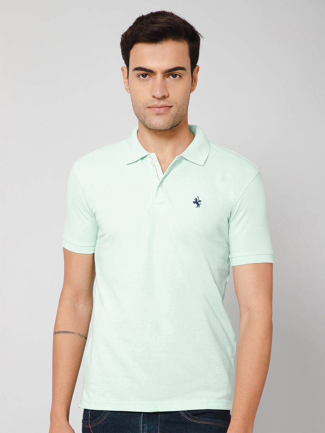 

Cantabil Polo Collar Cotton T-shirt, Green