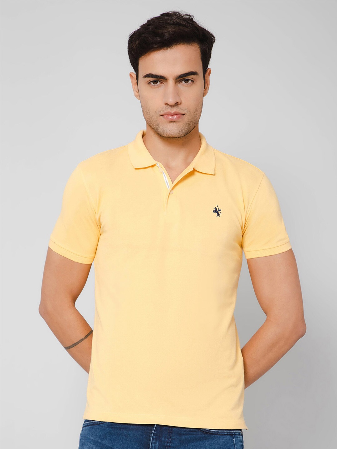 

Cantabil Polo Collar Cotton T-shirt, Yellow