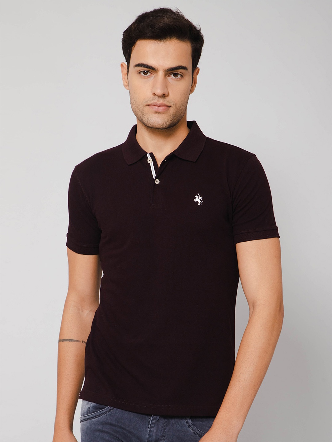 

Cantabil Polo Collar Cotton T-shirt, Purple