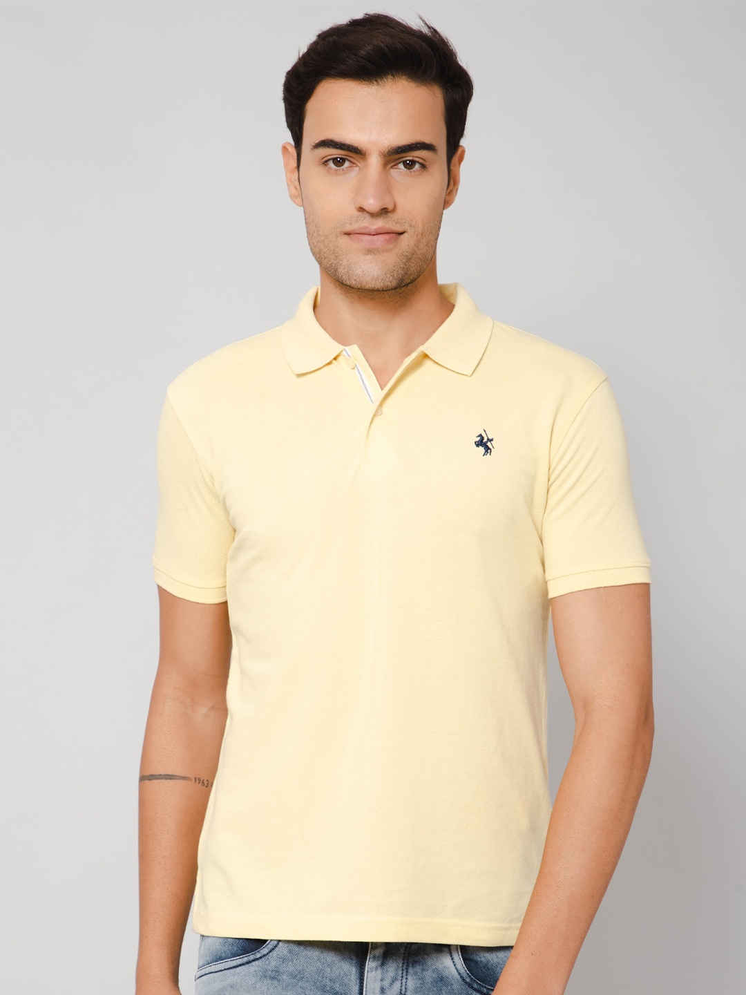 

Cantabil Polo Collar Cotton T-shirt, Yellow