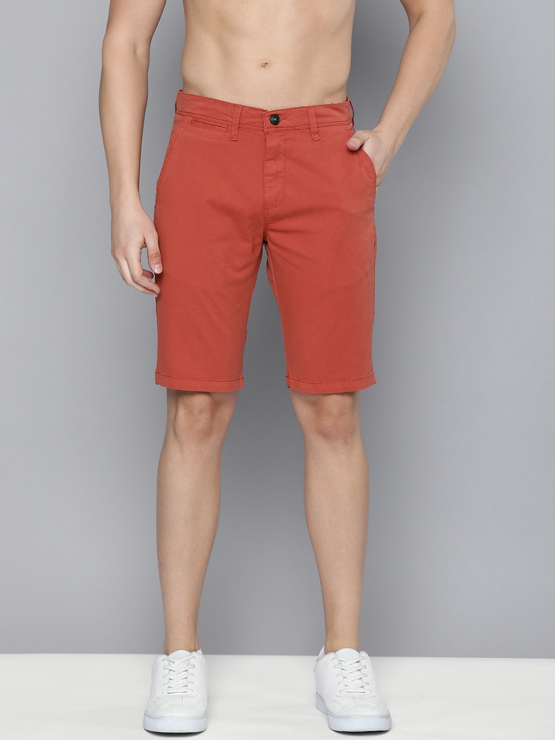 

HERE&NOW Men Cotton Shorts, Red