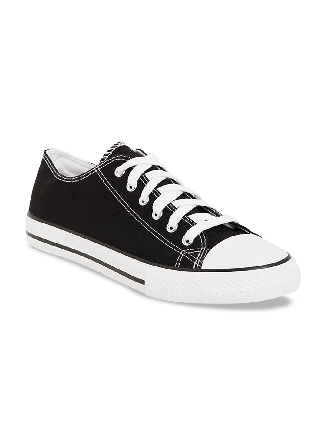

CASSIEY Men Lightweight Comfort Insole Canvas Basics Sneakers, Black