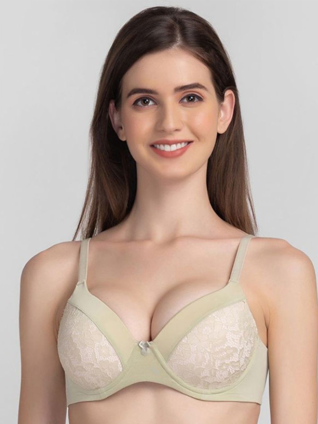 

Candyskin Floral Medium Coverage Underwired Lightly Padded T-Shirt Bra, Green