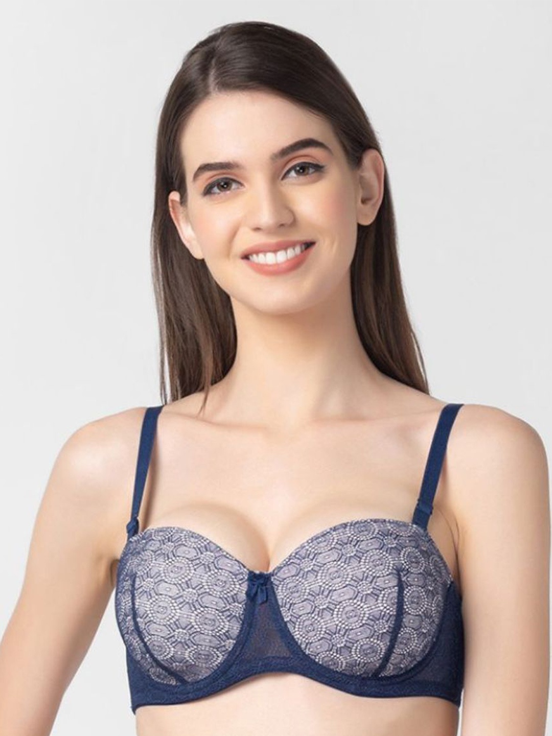

Candyskin Medium Coverage Underwired Lightly Padded T-Shirt Bra, Navy blue