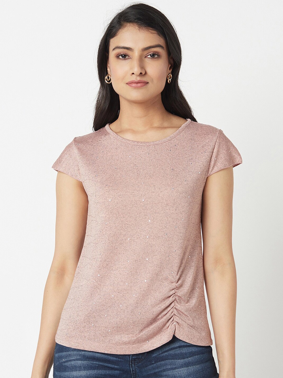 

Miss Grace Embellished Gathered Top, Pink
