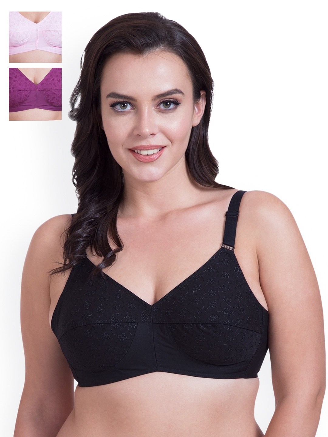 

Rajnie Pack of 3 Everyday Bras RJ666, Black