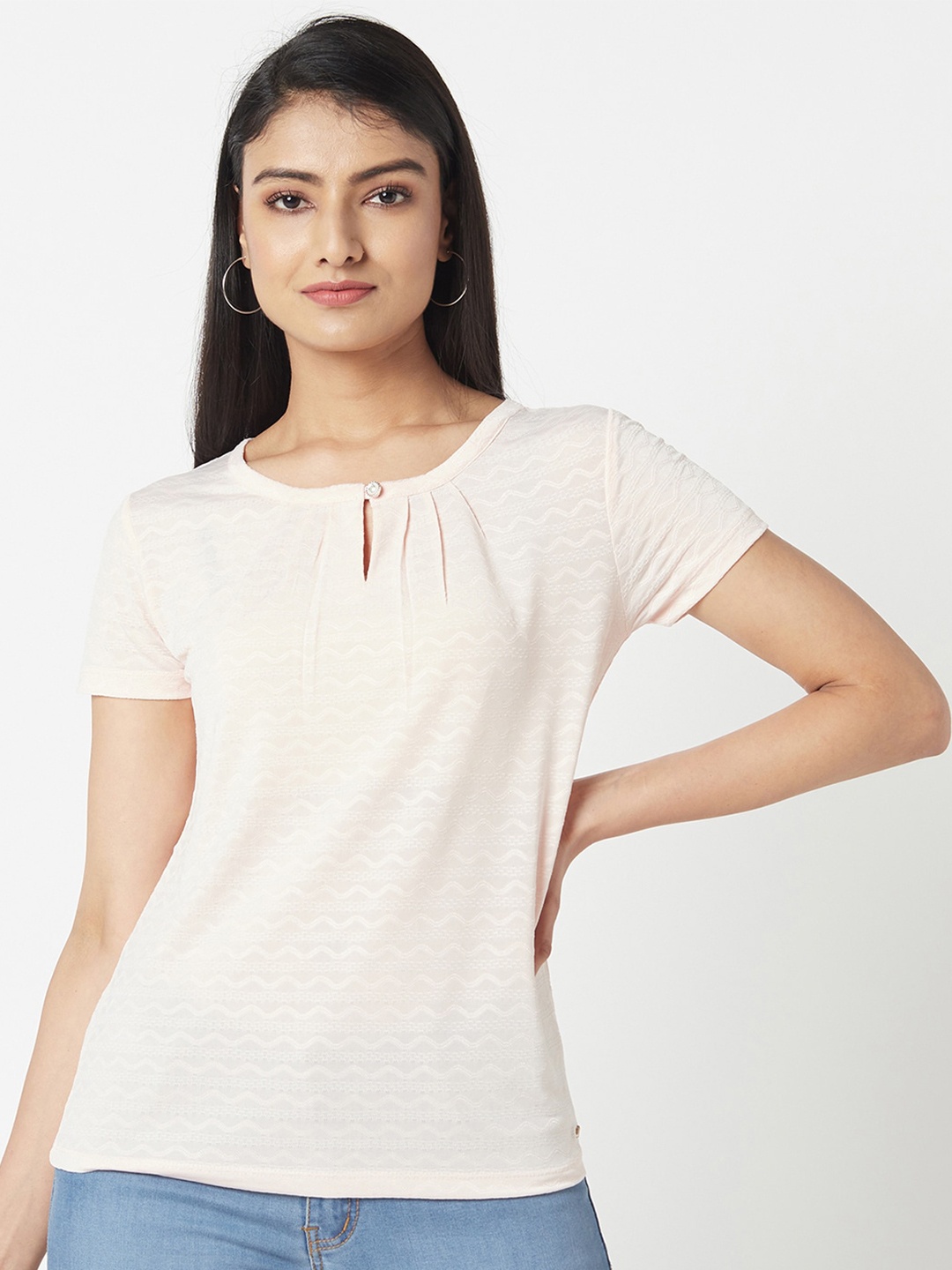 

Miss Grace Keyhole Neck Knitted Top, Cream