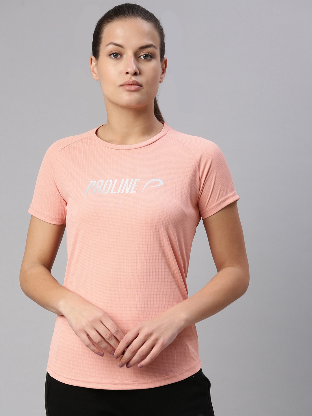 

Proline Raglan Sleeves Round Neck Gym T-shirt, Peach