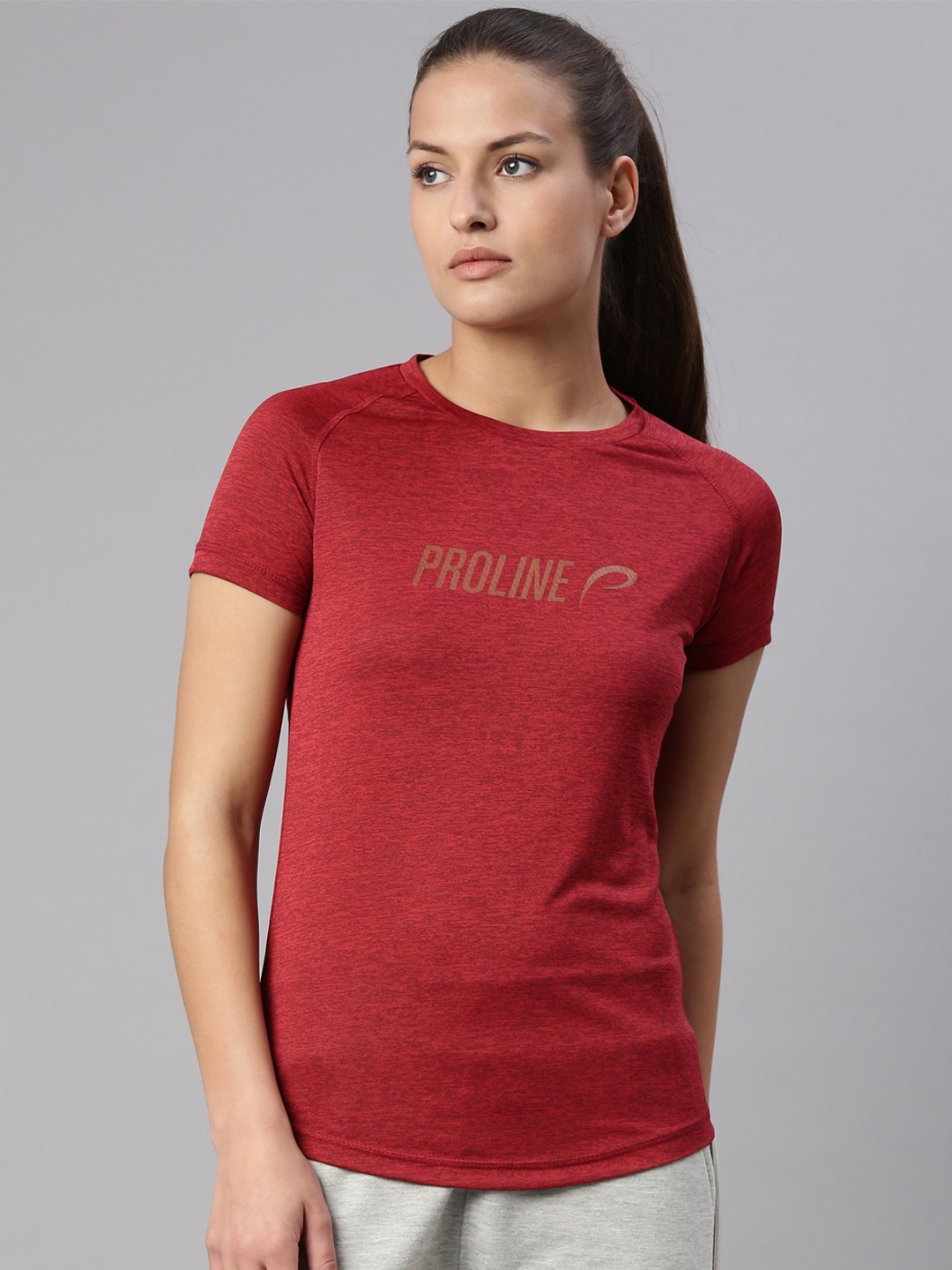 

Proline Typography Printed Raglan Sleeves Sports T-shirt, Red