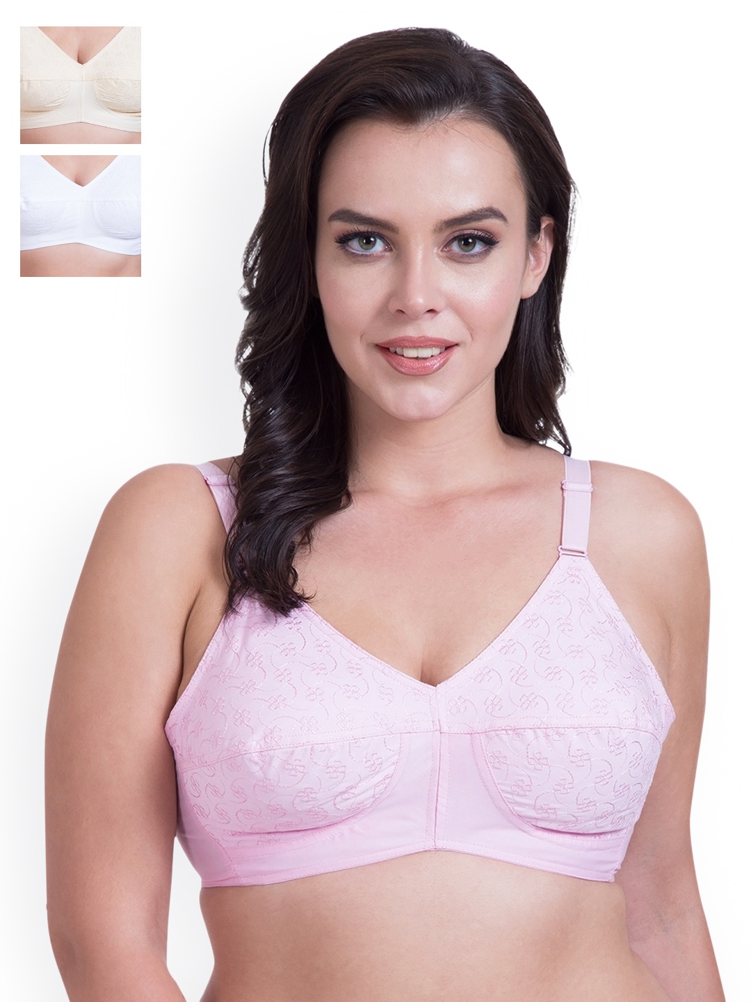 

Rajnie Pack of 3 Full-Coverage Everyday Bras RJ666, White