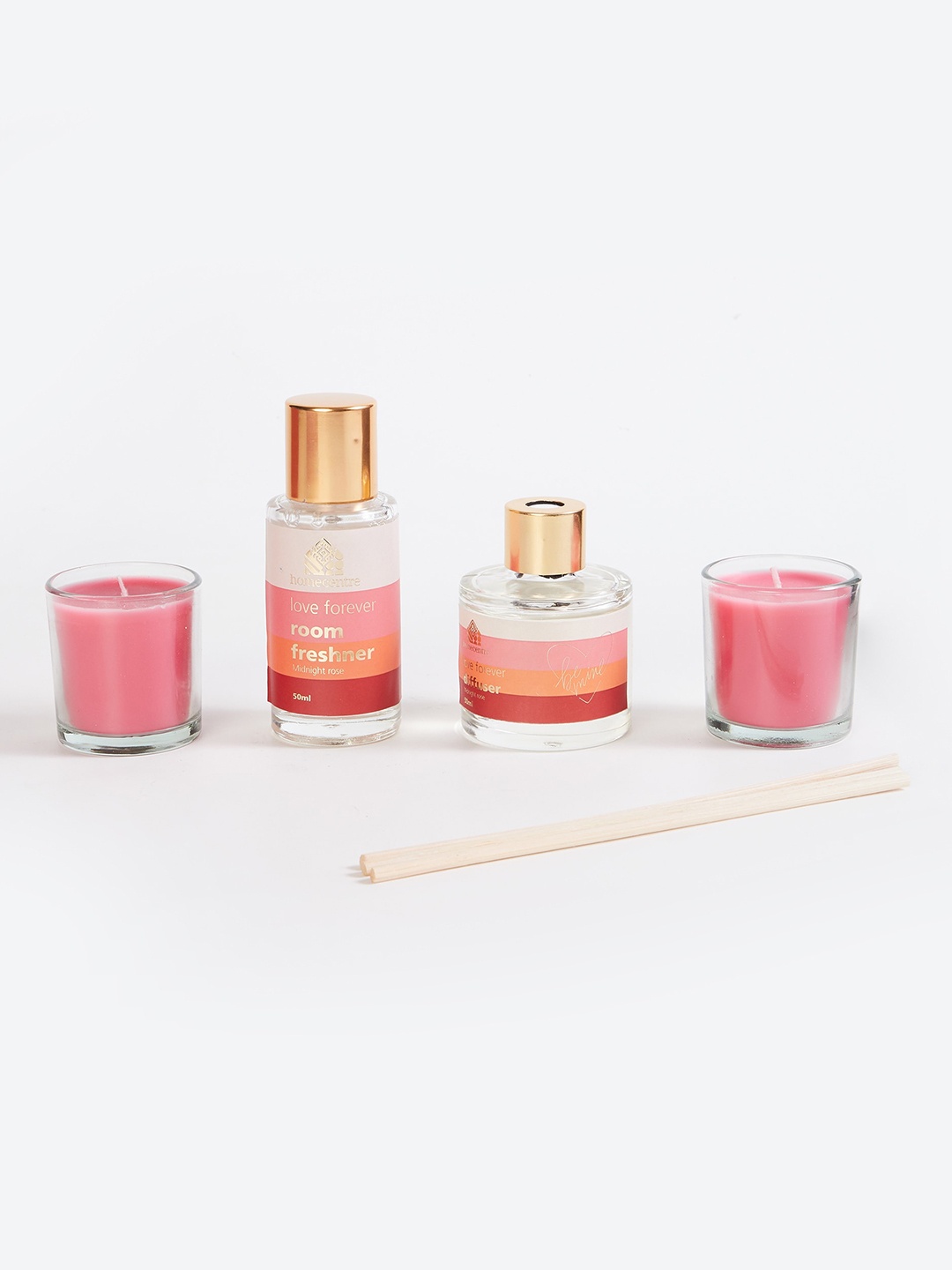 

Home Centre Love Forever Red & Gold-Toned 4 Pieces Midnight Rose Oil Diffusers Set