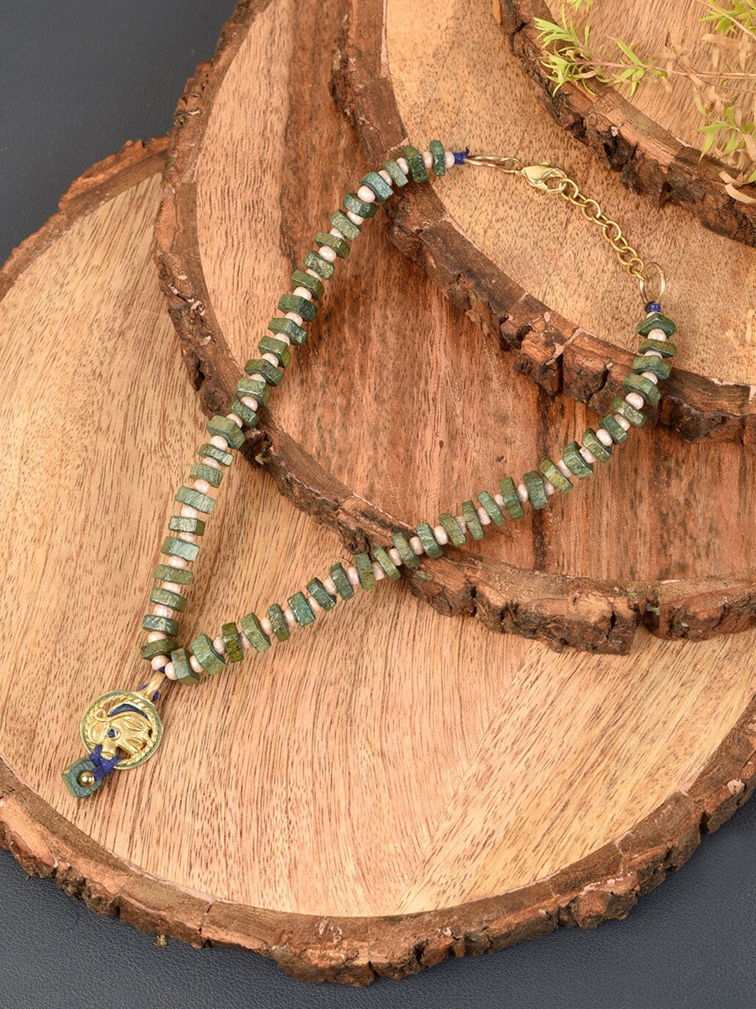

AAKRITI ART CREATIONS Brass-Plated Handcrafted Tribal Necklace, Blue