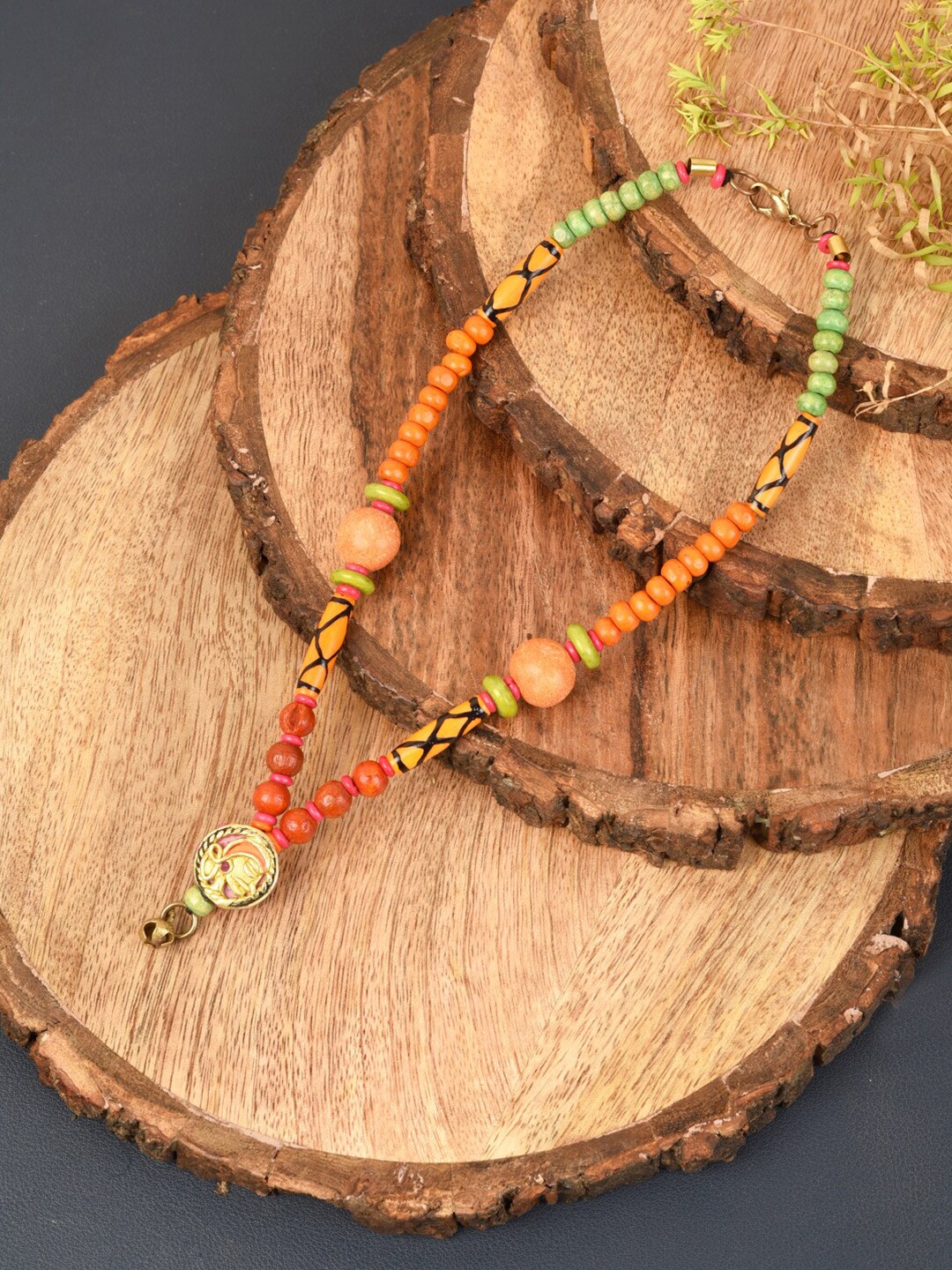 

AAKRITI ART CREATIONS Brass-Plated Tribal Necklace, Gold