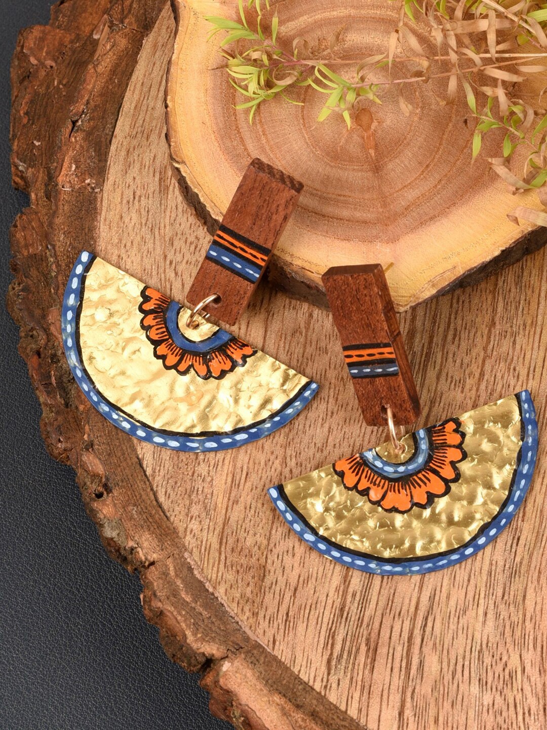 

AAKRITI ART CREATIONS Quirky Drop Earrings, Peach