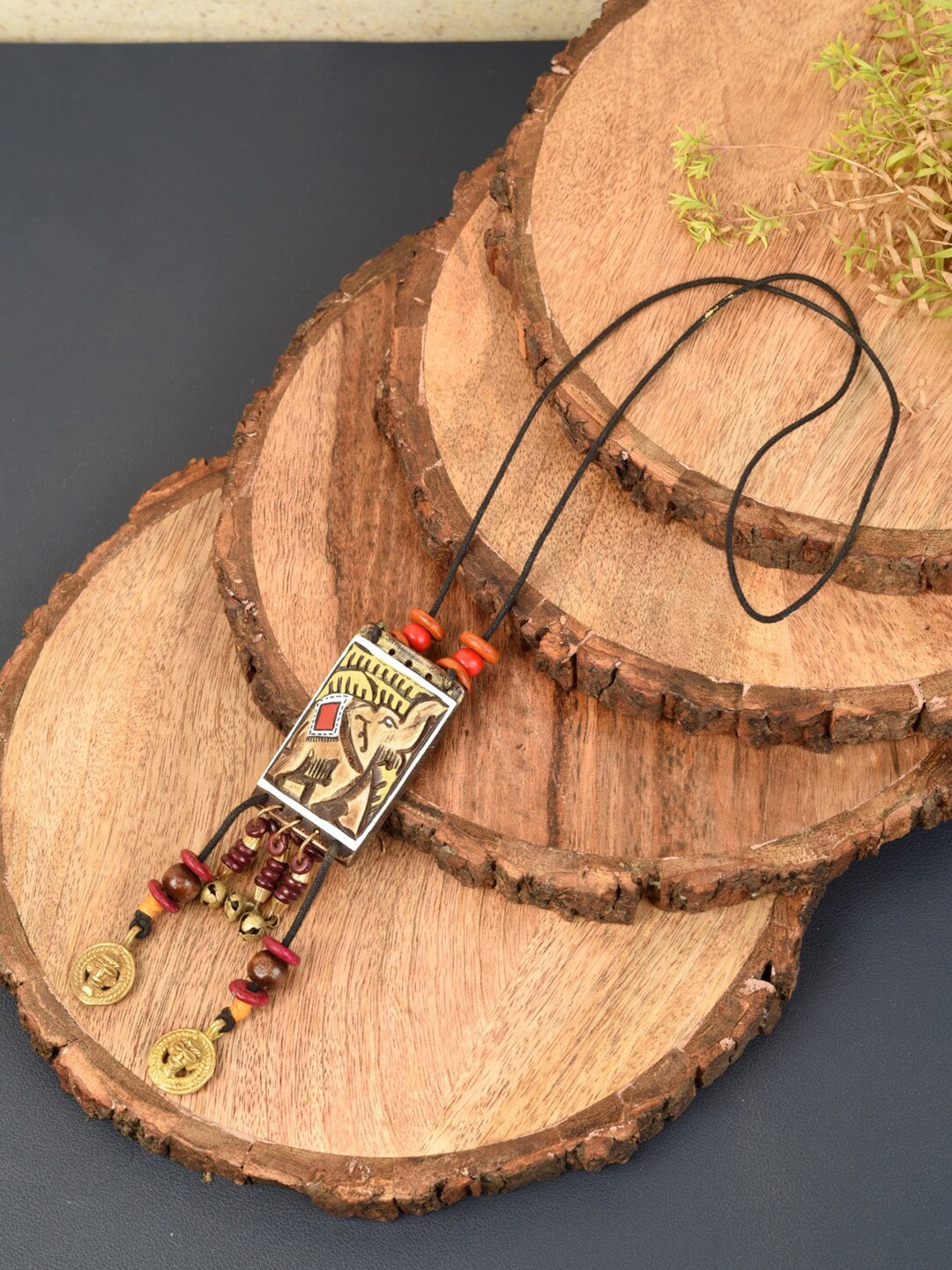 

AAKRITI ART CREATIONS Brass-Plated Tribal Necklace, Gold