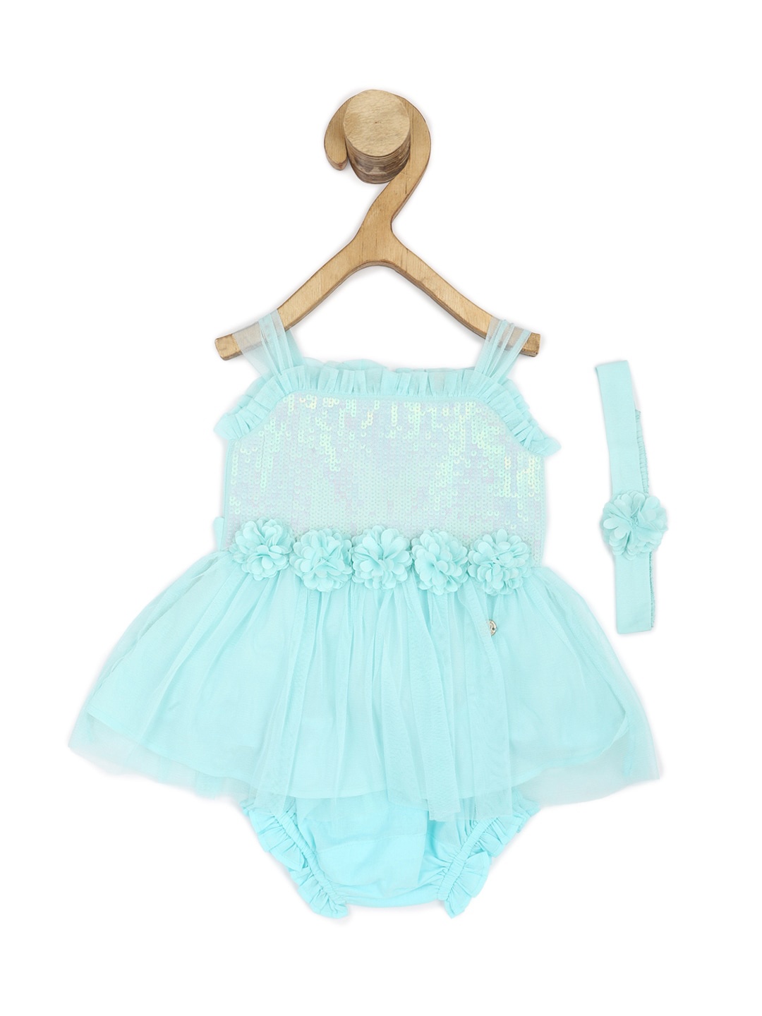 

Allen Solly Junior Infants Girls Embellished Shoulder Straps Sequined Dress, Blue