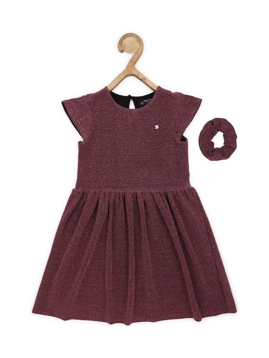 

Allen Solly Junior Girls Cap Sleeves Fit & Flare Dress, Maroon