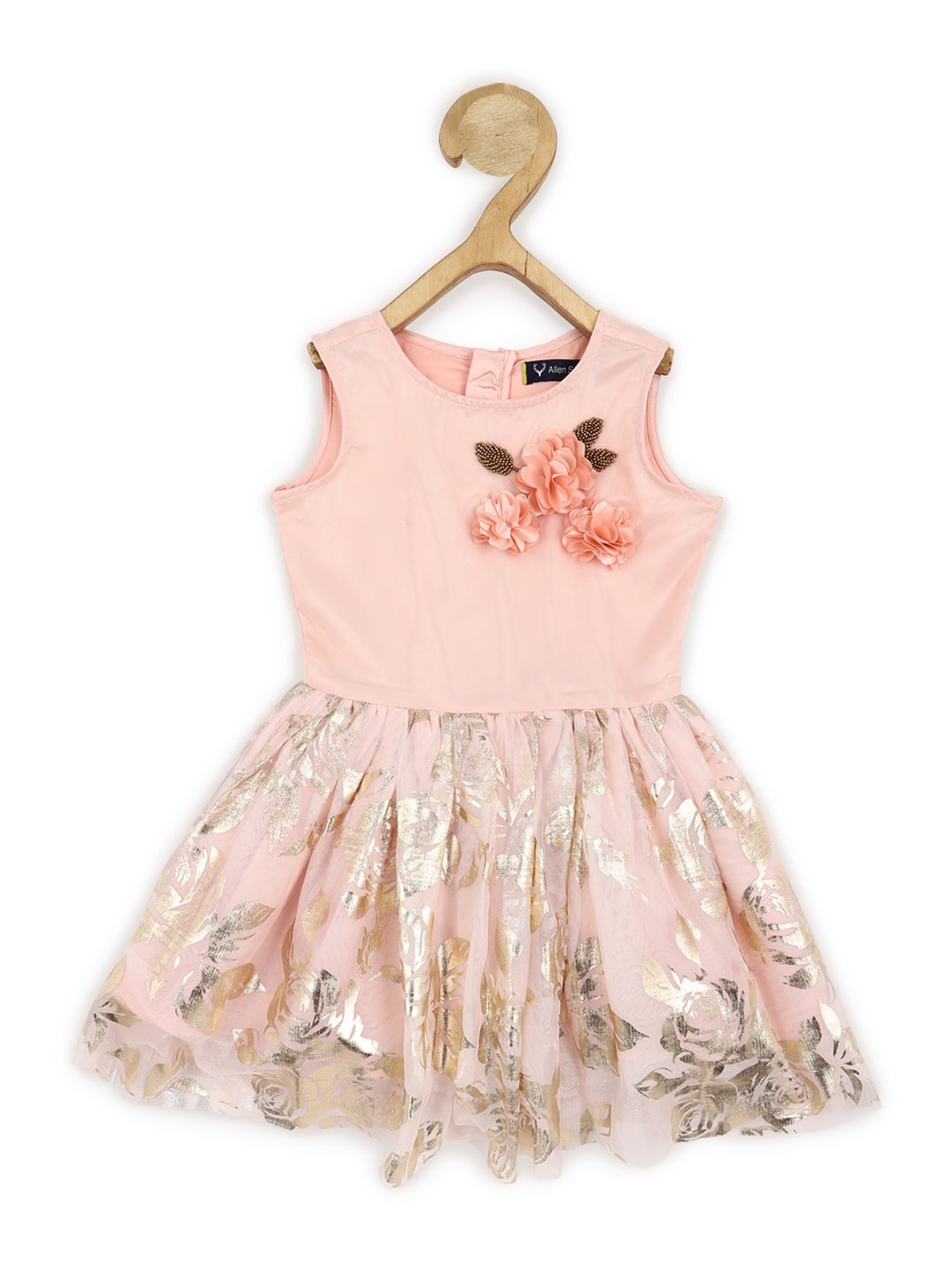 

Allen Solly Junior Floral Printed Bow Detail Fit & Flare Dress, Peach