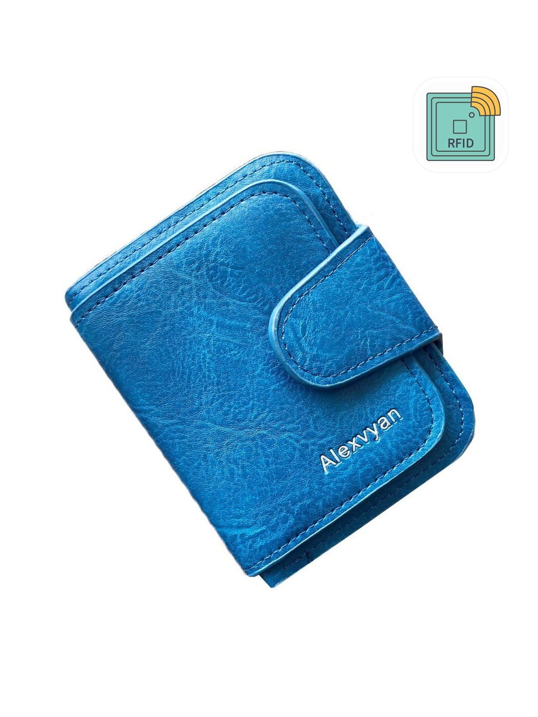 

Alexvyan Women PU Two Fold Wallet, Blue