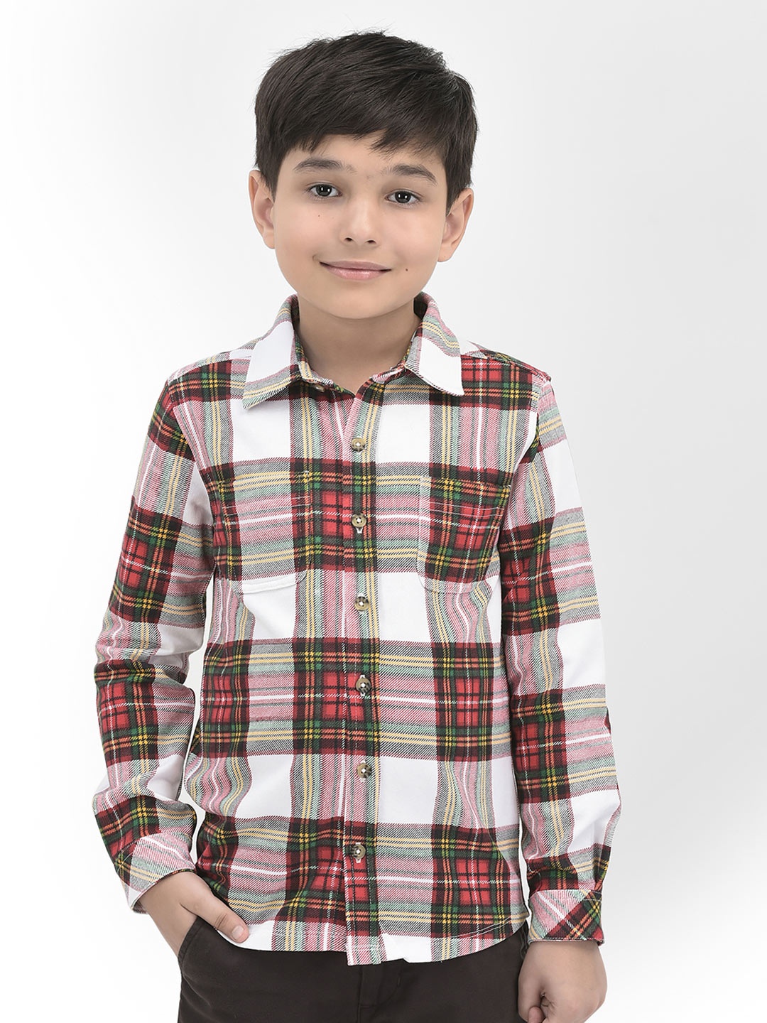 

JusCubs Boys Checked Cotton Regular Fit Casual Shirt, Red