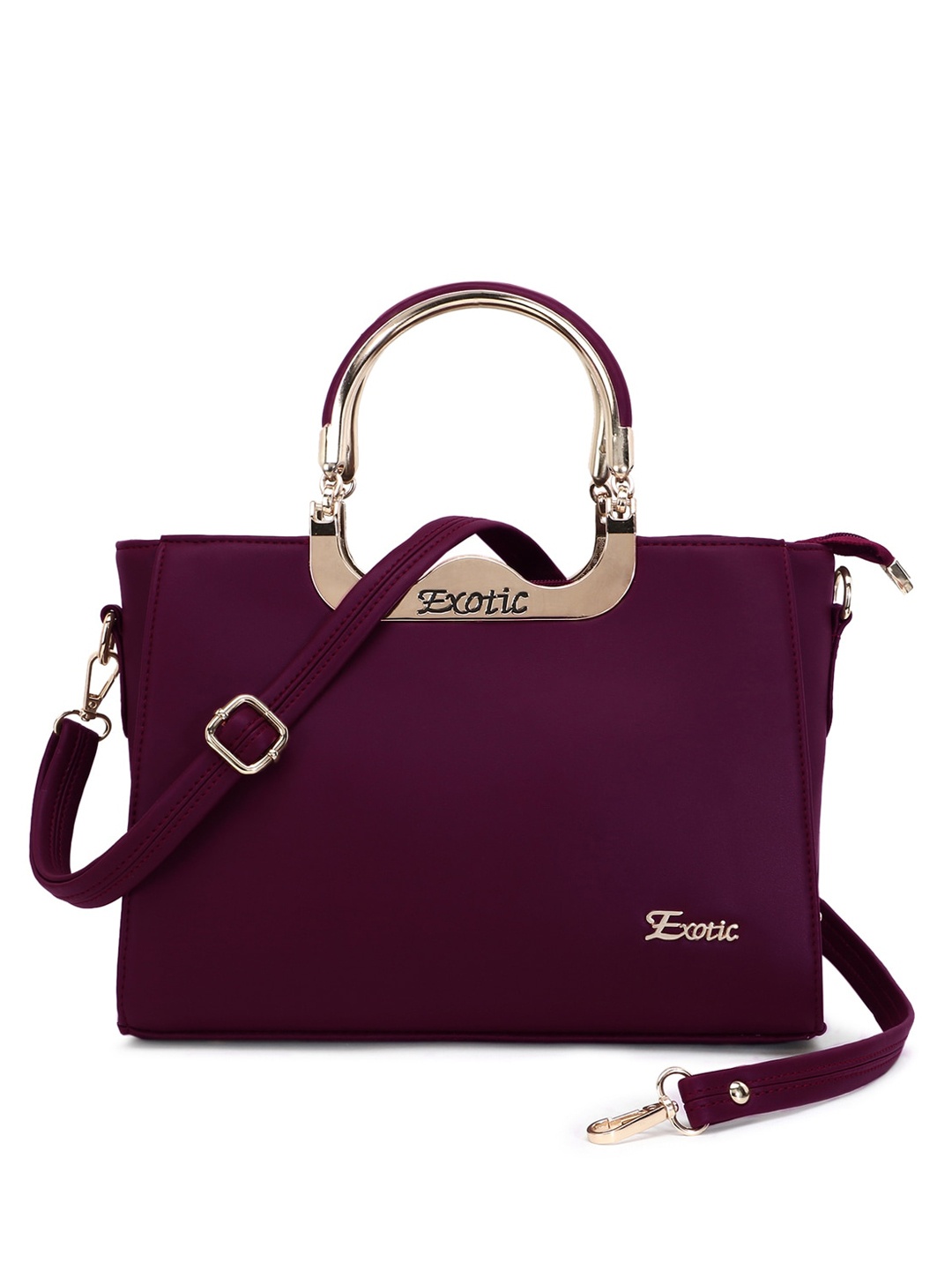 

Exotic PU Structured Handheld Bag, Purple