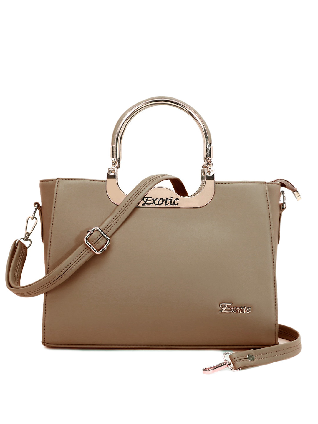

Exotic Women PU Structured Handheld Bag, Copper