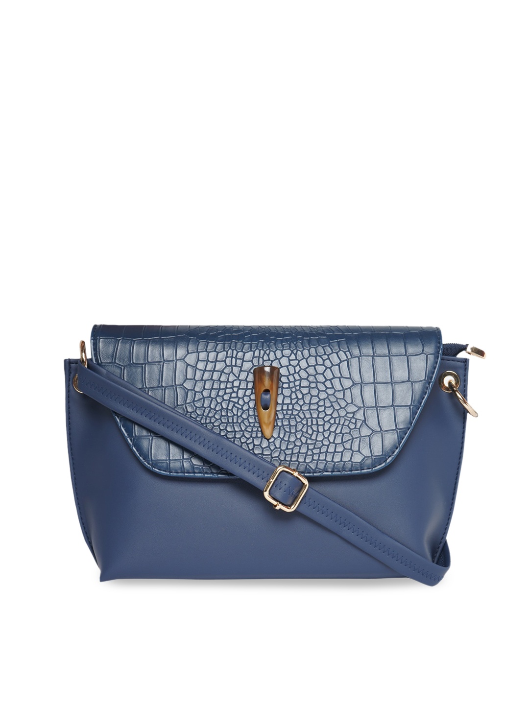 

HORRA Textured PU Structured Sling Bag, Blue