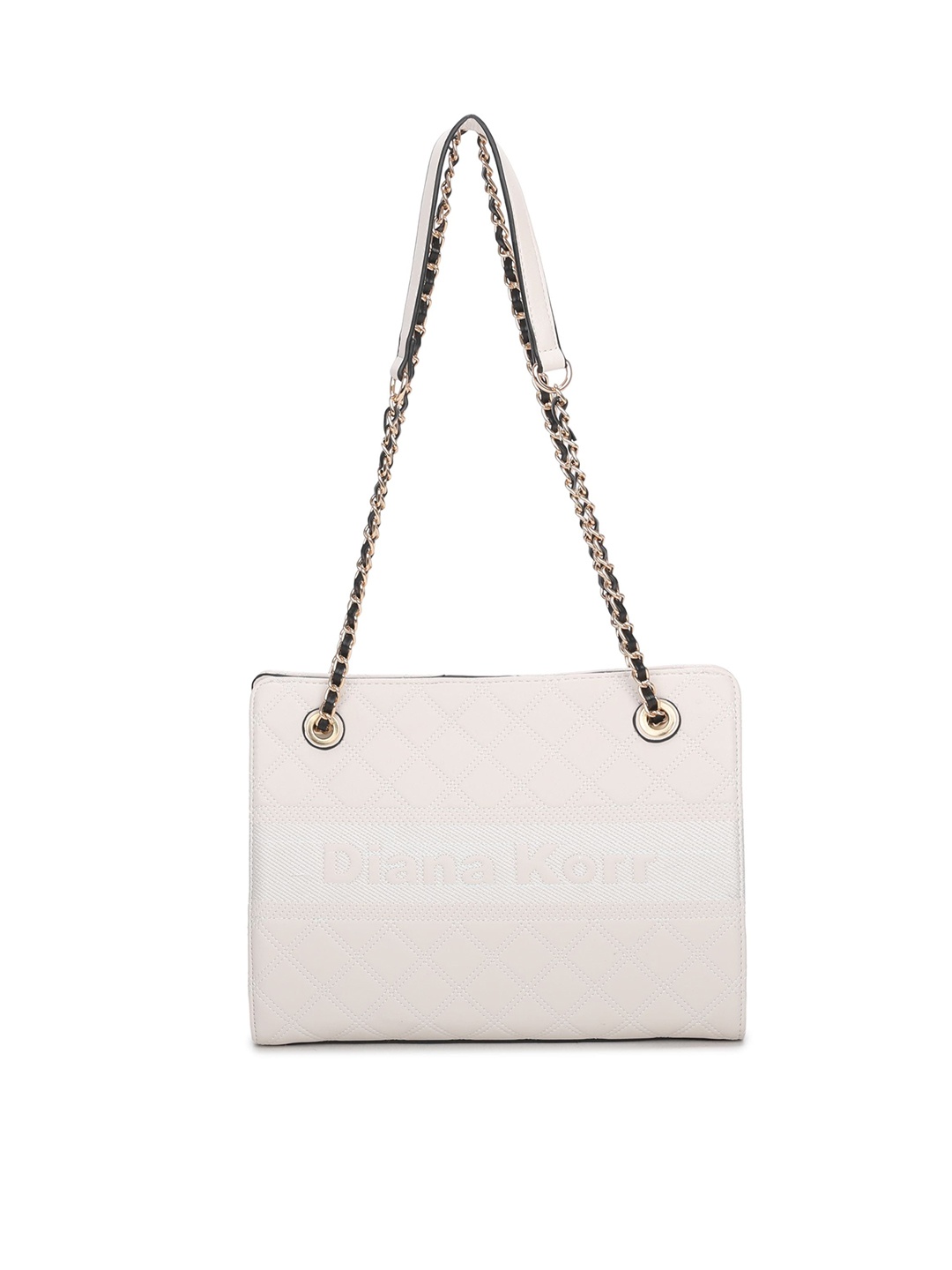 

Diana Korr Textured Structured Shoulder Bag, White