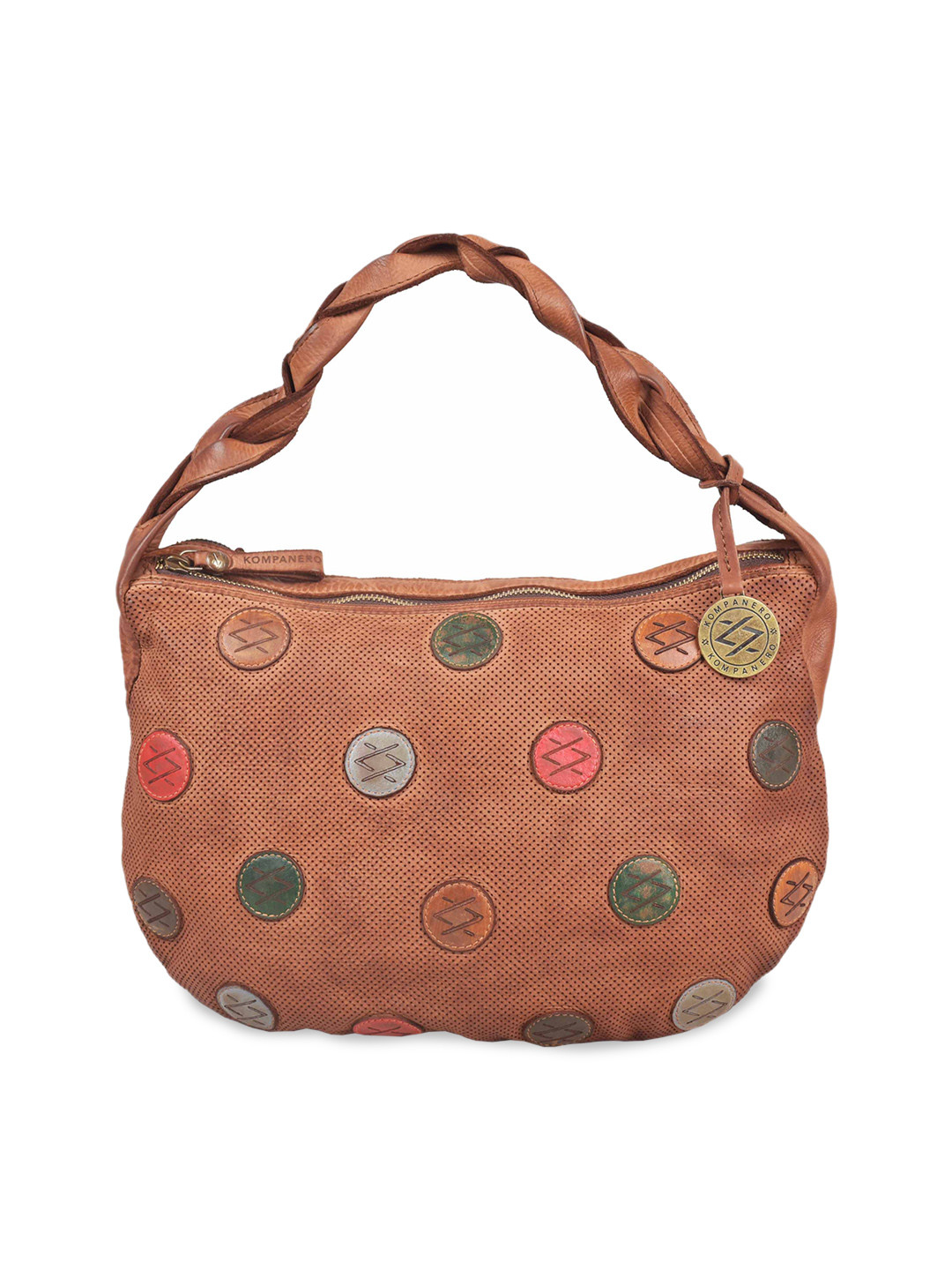 

KOMPANERO Leather Oversized Shopper Tote Bag, Tan