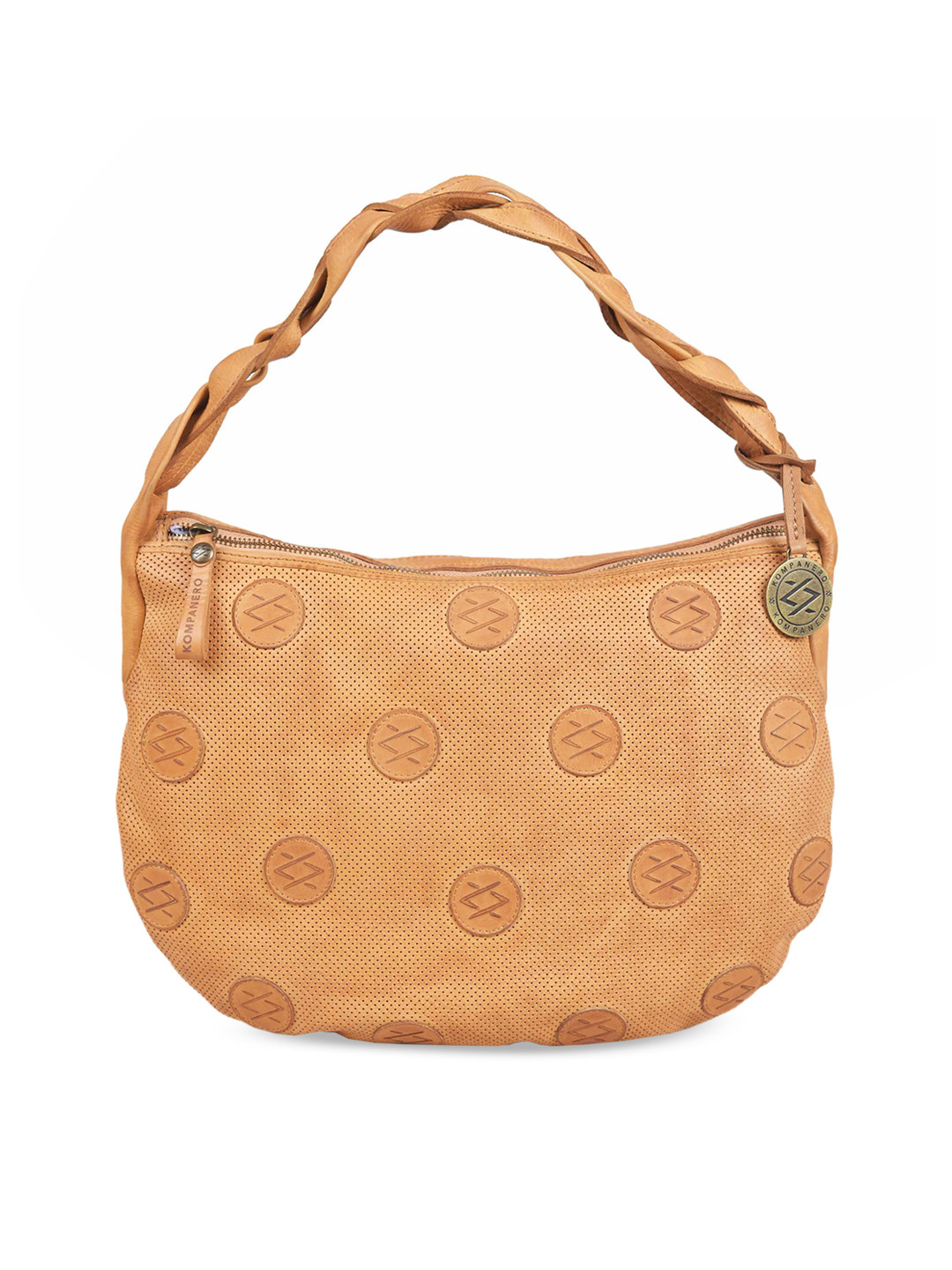 

KOMPANERO Women Leather Half Moon Hobo Bag, Yellow
