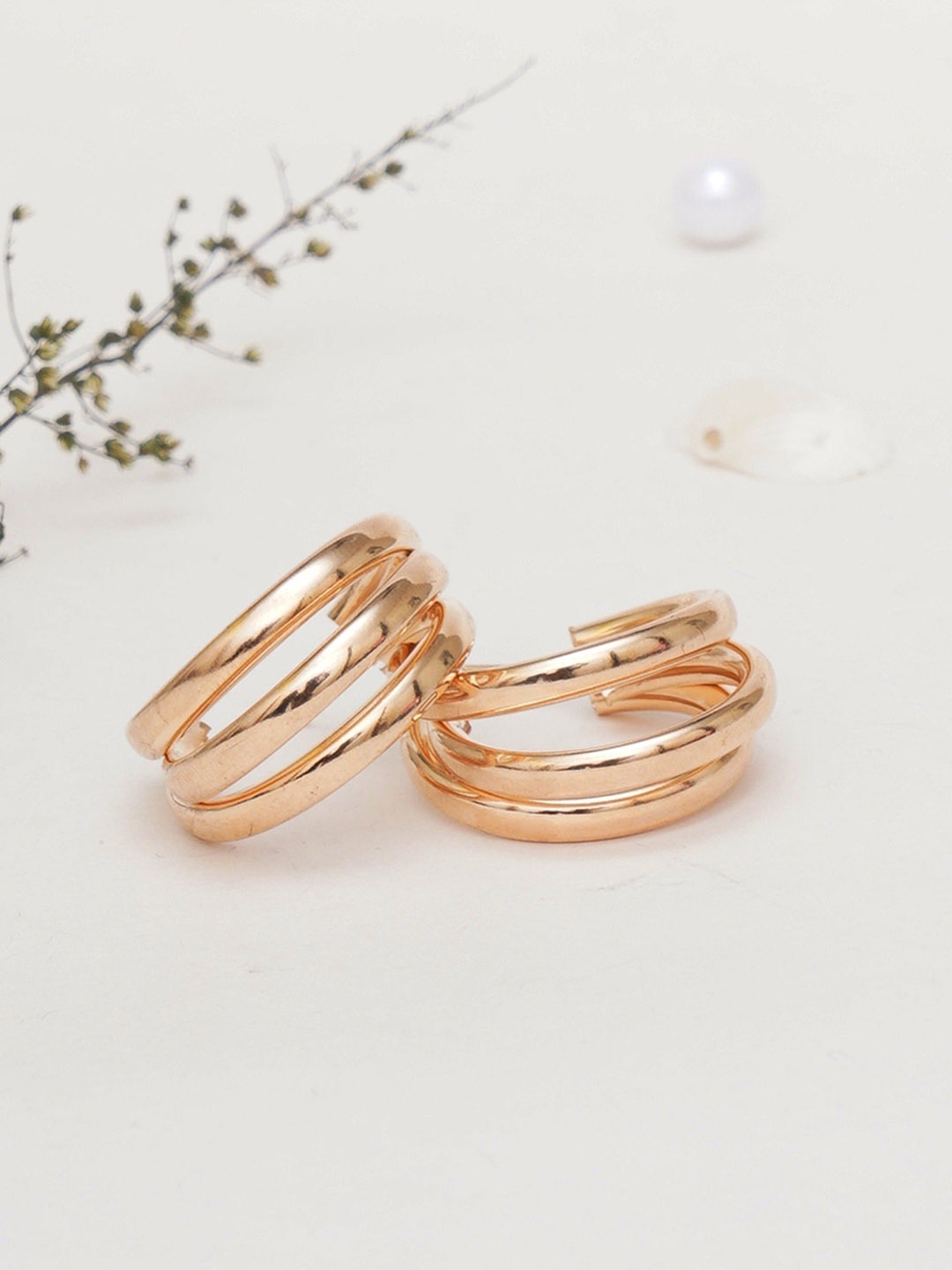 

Klissaa Gold-Plated Contemporary Half Hoop Earrings