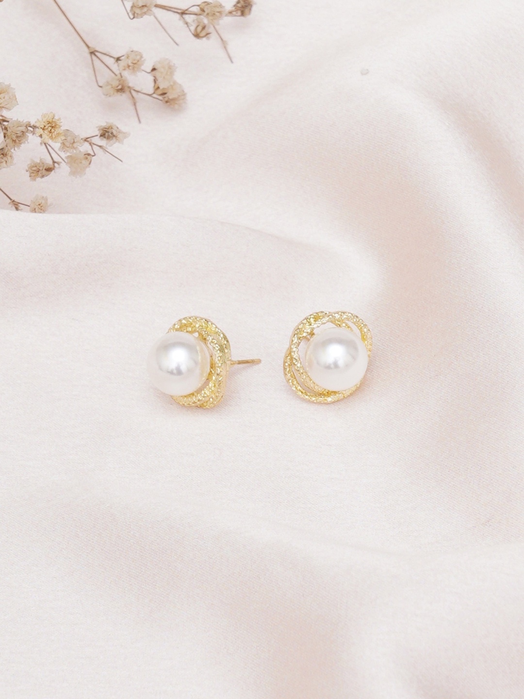 

Klissaa Gold-Plated Contemporary Drop Earrings, White