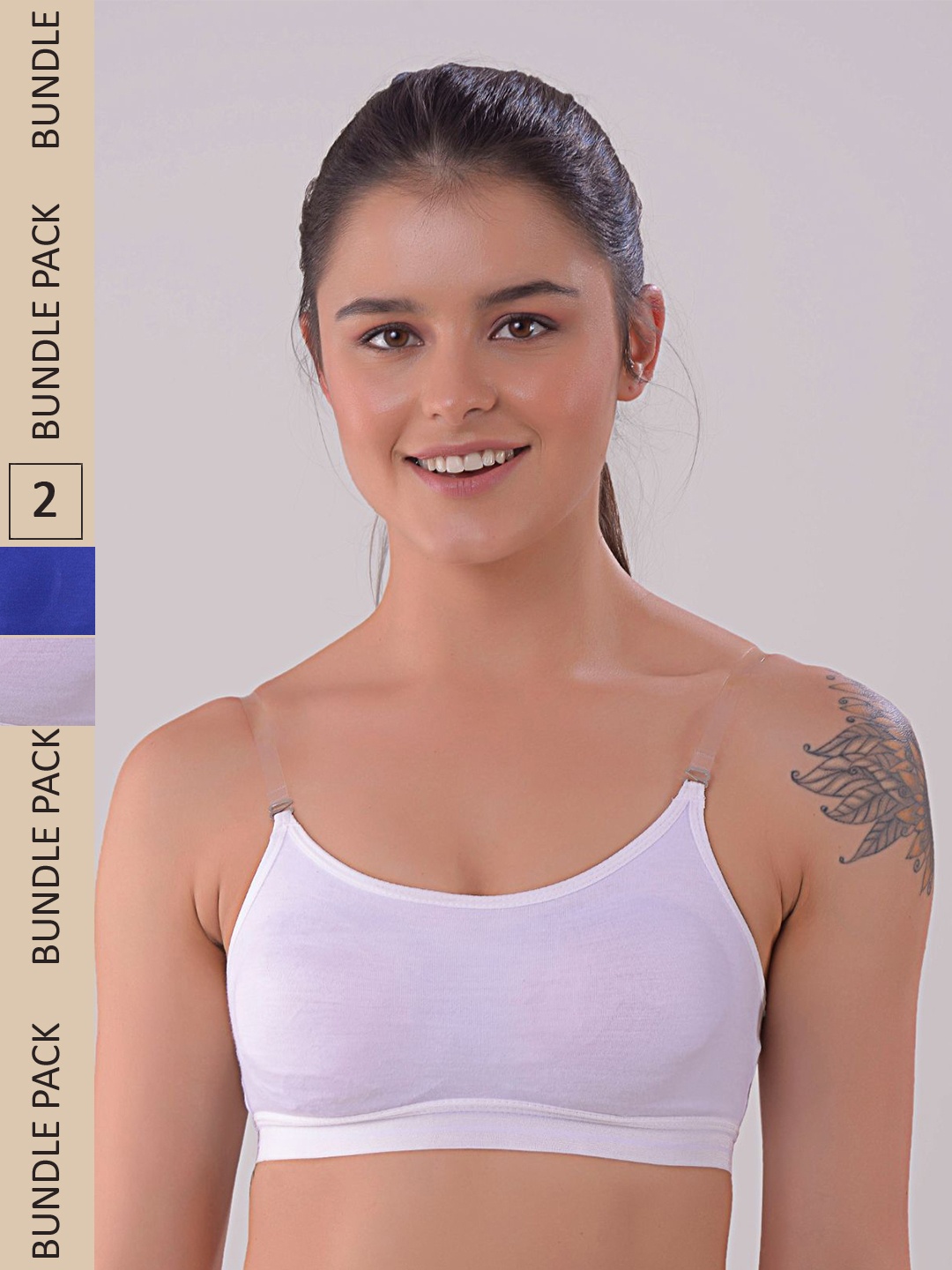 

Apraa & Parma Non Padded Seamless Non-Wired Organic Running Sports Workout Bra, Blue