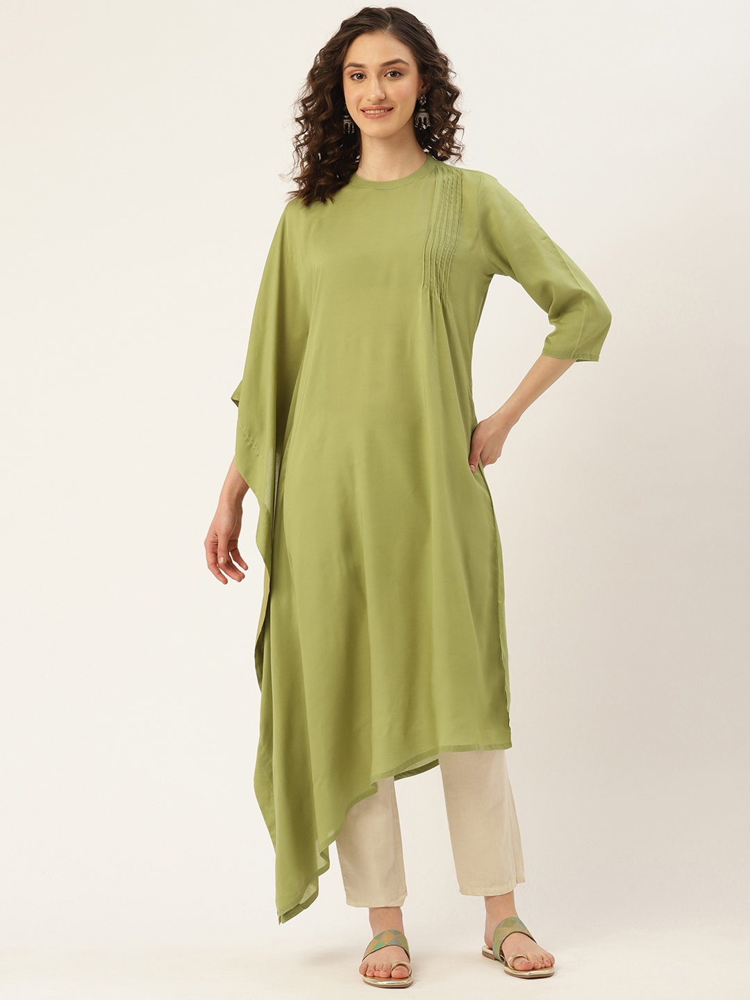 

ZIZO By Namrata Bajaj Flared Sleeves Kaftan Kurta, Green