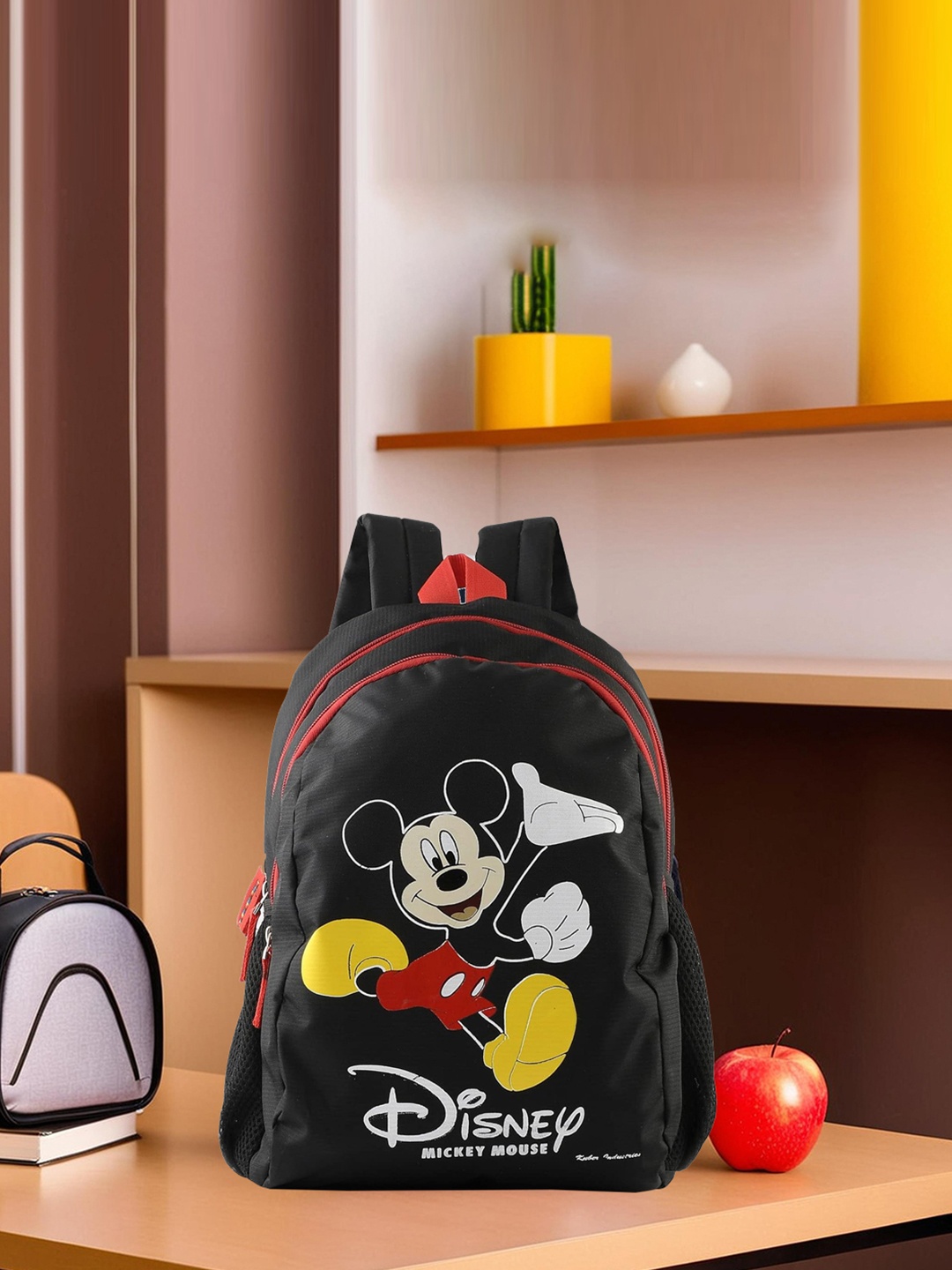 

Kuber Industries Waterproof Disney Mickey Mouse Print Backpack, Black