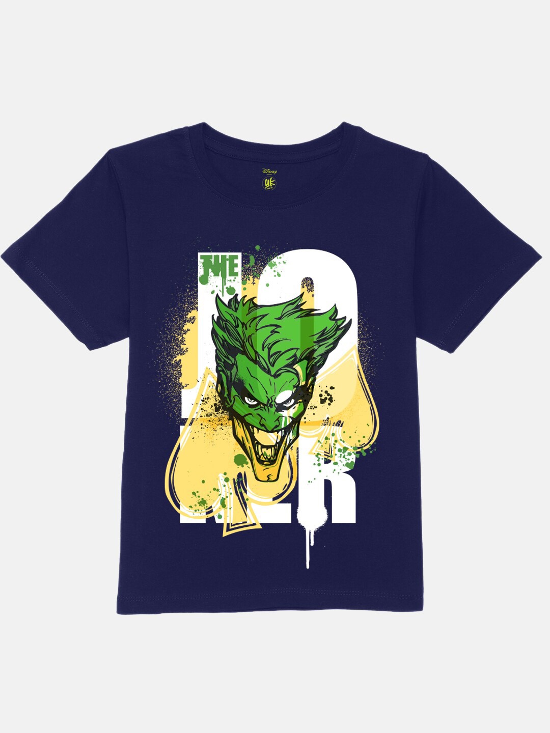 

YK Justice League Boys Graphic Printed Pure Cotton T-shirt, Navy blue