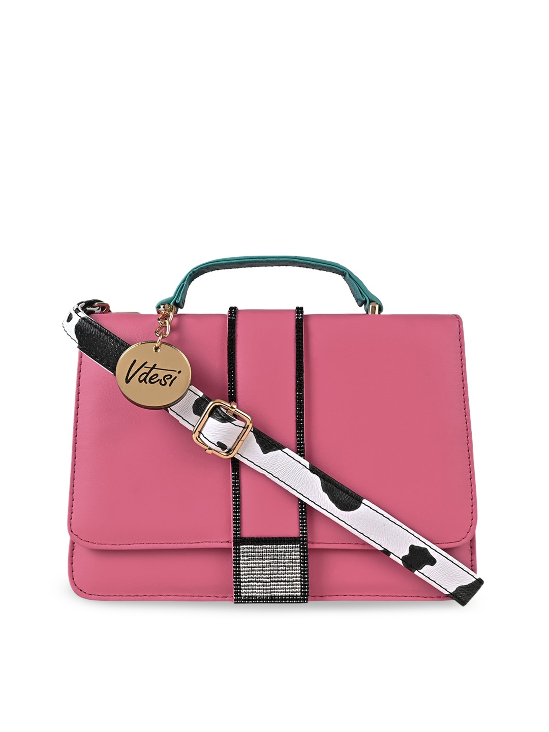 

Vdesi Women PU Structured Satchel, Pink
