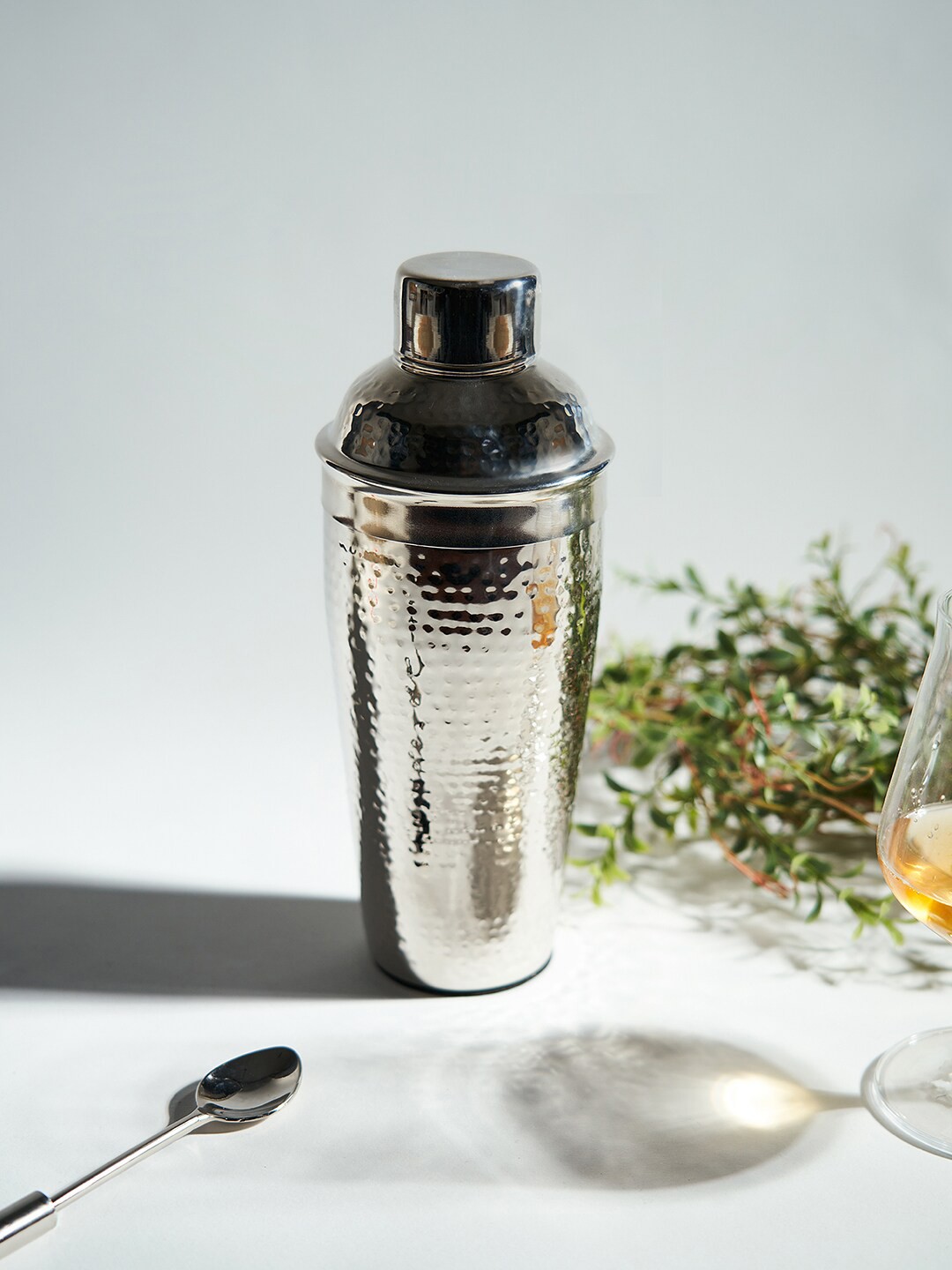 

Pure Home and Living Hammered Metal Cocktail Shaker, Steel
