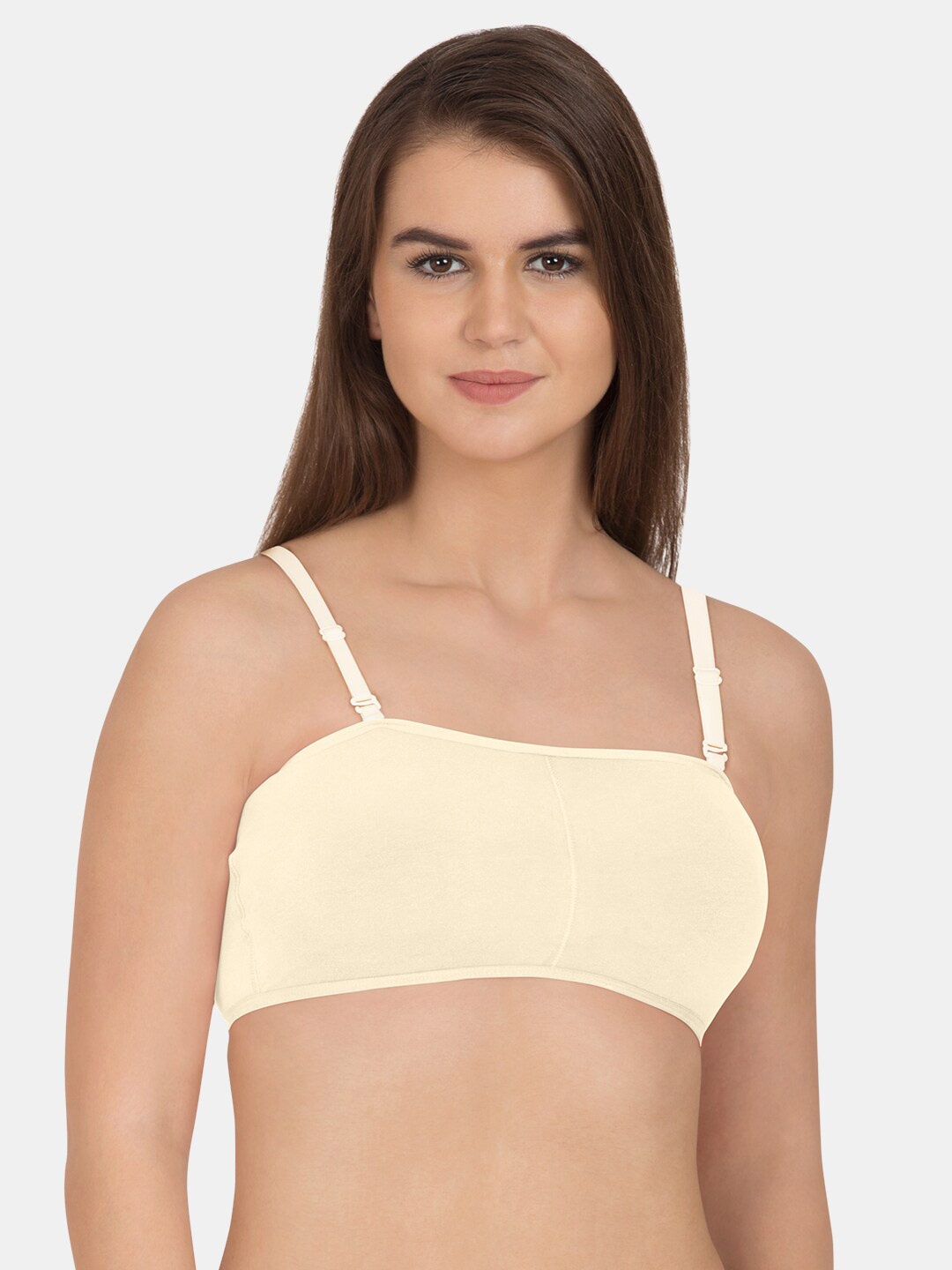 

Tweens Pack Of 2 Cotton Removable Padding Medium Coverage All Day Comfort Bandeau Bra, Off white