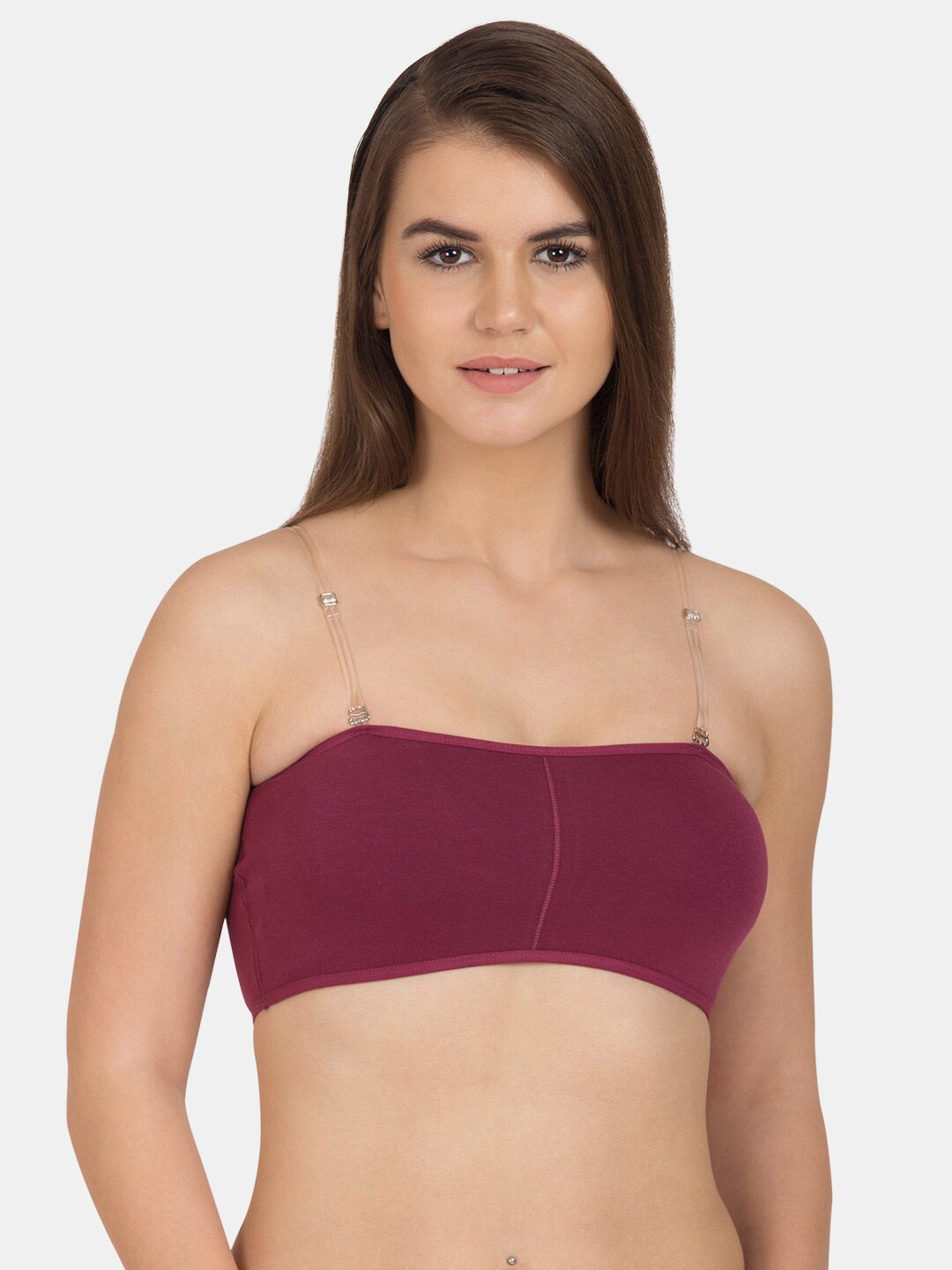 

Tweens Pack Of 2 Cotton Removable Padding Medium Coverage All Day Comfort Bandeau Bra, Magenta