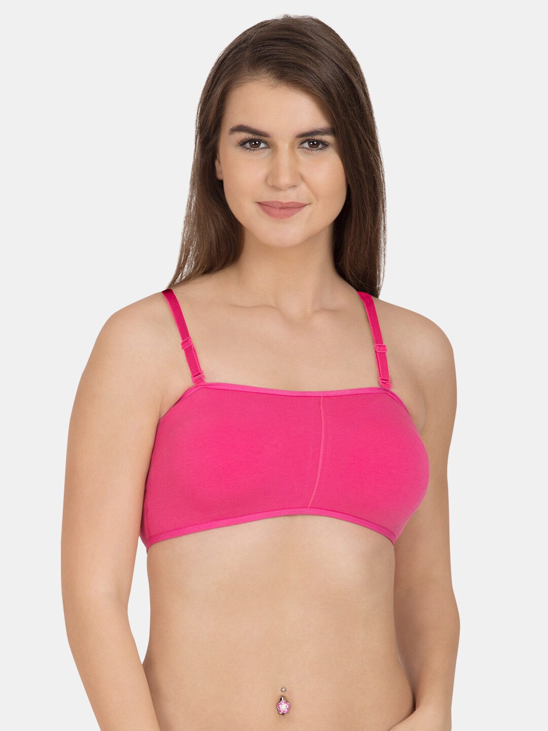 

Tweens Pack Of 2 Cotton Removable Padding Medium Coverage All Day Comfort Bandeau Bra, Pink