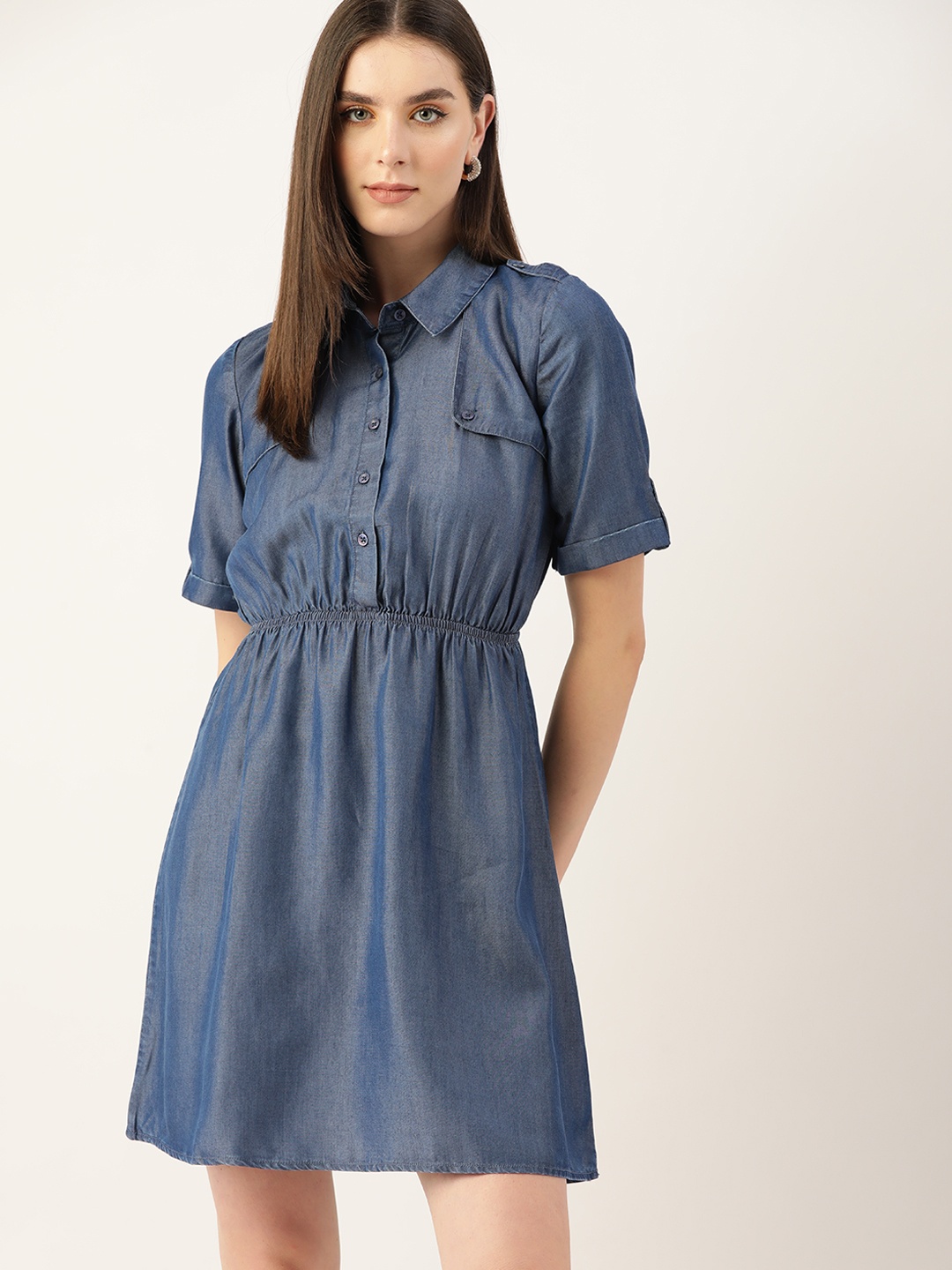 

Kook N Keech Denim A-Line Mini Dress, Blue