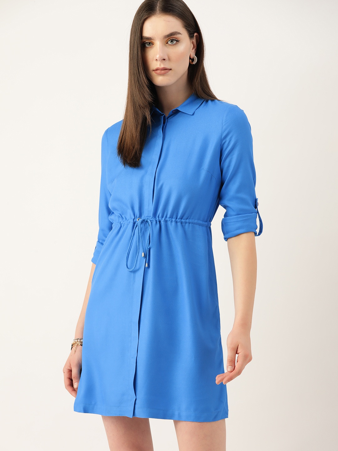 

Kook N Keech A-Line Mini Dress With Tie-Up Detail, Blue