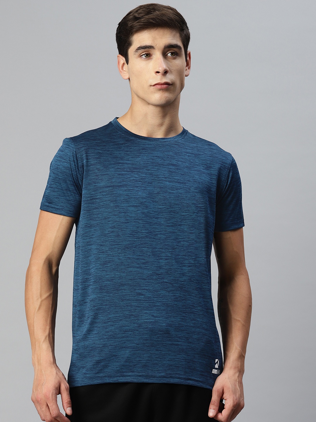 

TOM BURG Men Self Design Outdoor Sports T-shirt, Navy blue